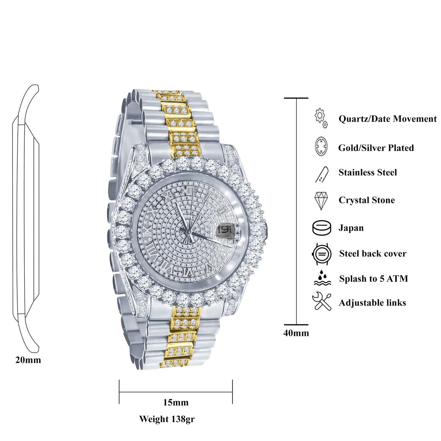 Forte Steel CZ Watch | 530301