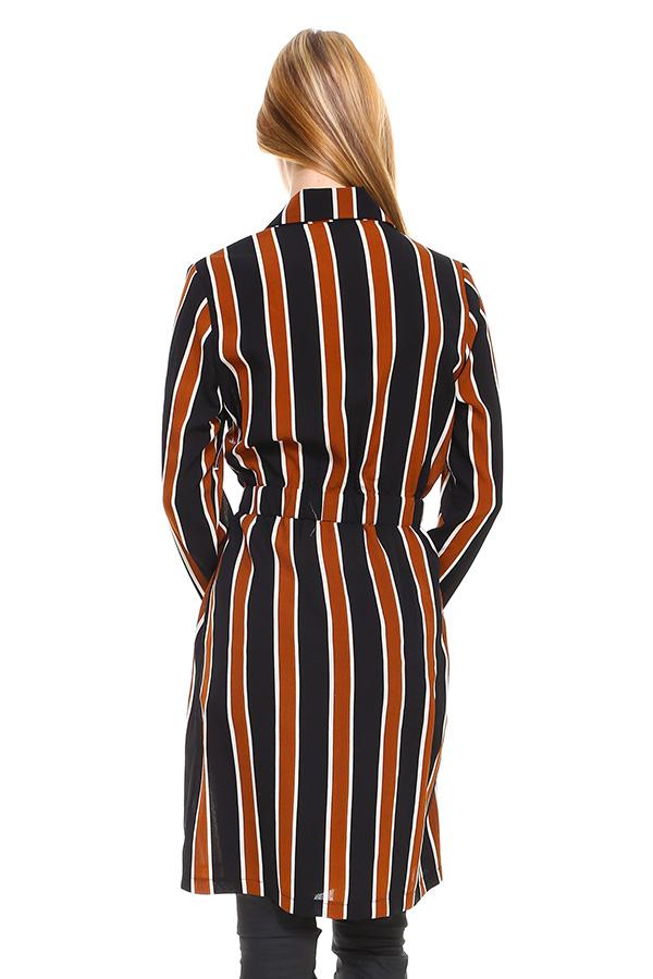 Multi Stripe Long Blazer