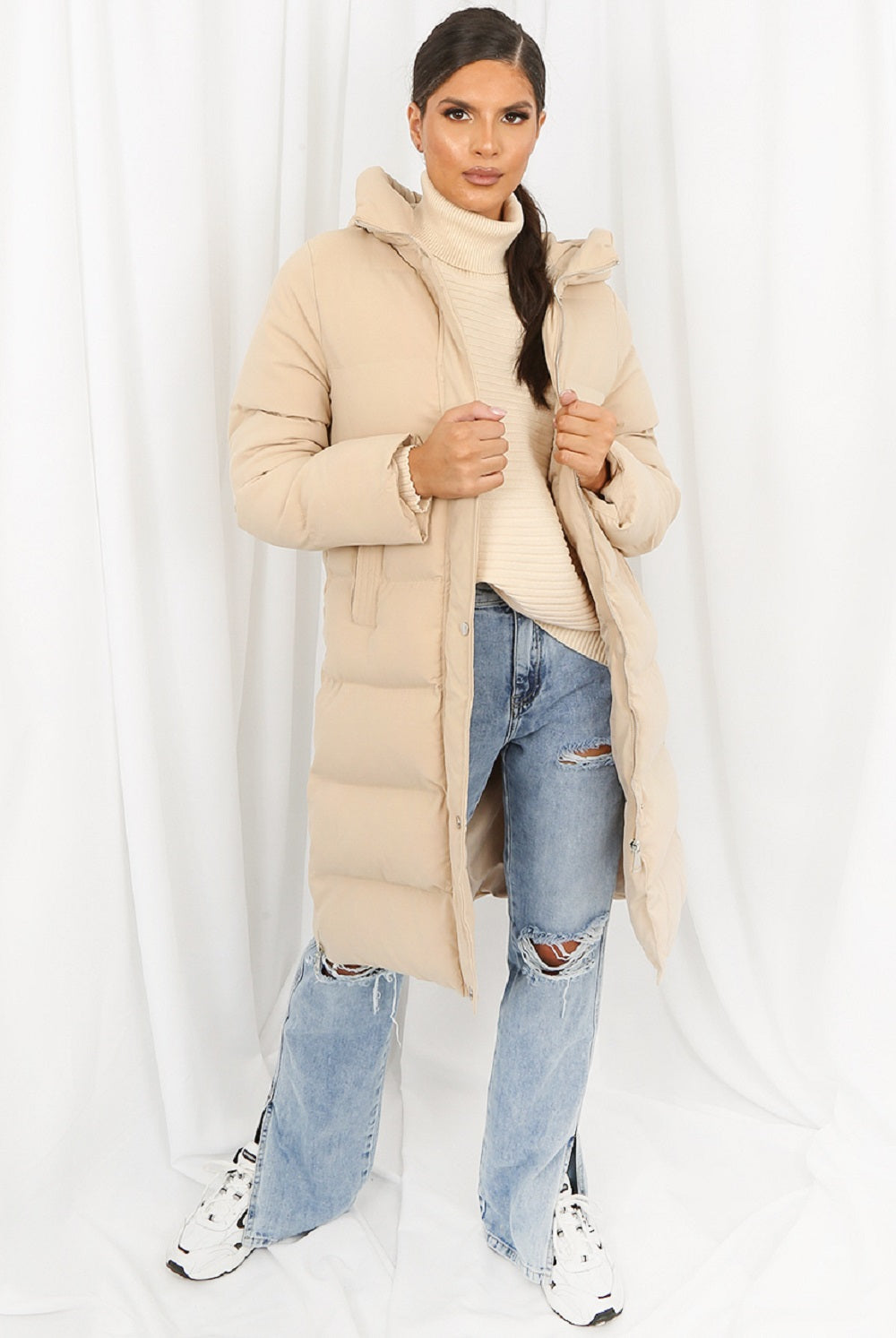 Hooded Longline Puffer Coat