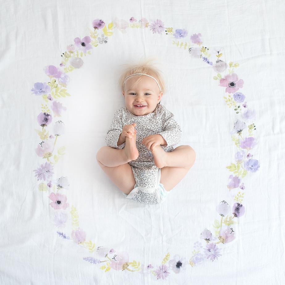 Lavender Blooms - Organic Swaddle Blanket