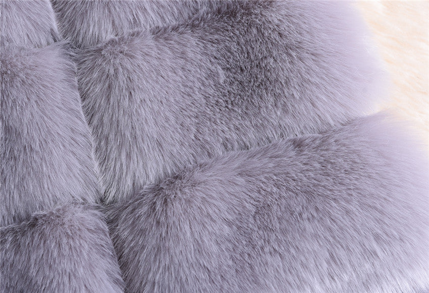 2022 Winter Sleeveless Artificial Fox Fur Coat Gilet Faux Fur Jacket