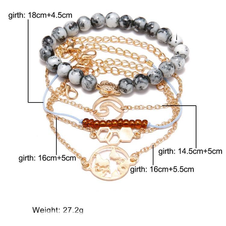 Cleaning Our Oceans Marble 5 Piece Bracelet Set