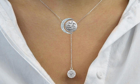 Engraved To The Moon And Back Y Necklace