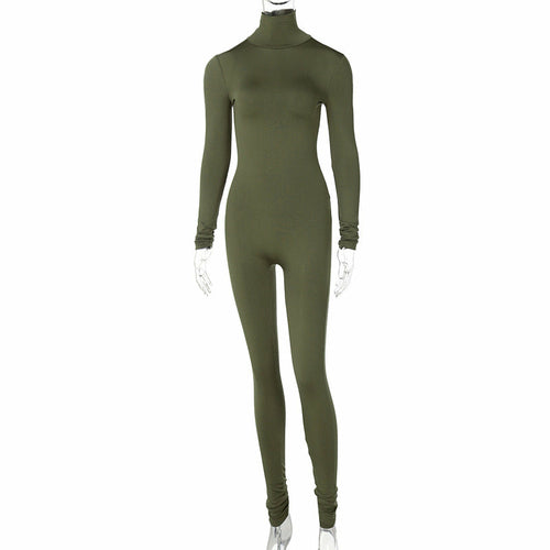 Solid Color Compression Fitness Jumpsuit