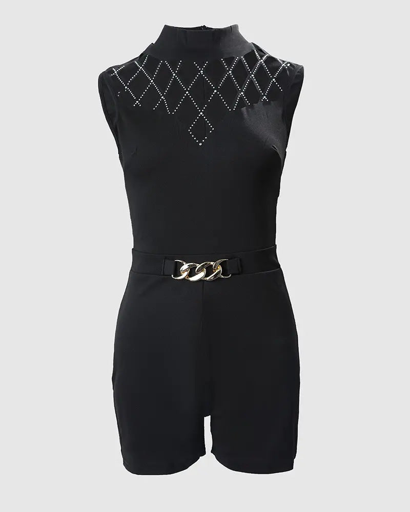 Sleeveless Tight Sexy Waist Trainer Short Jumpsuit