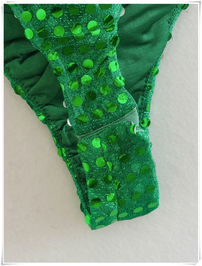 Solid Green Sequined Skinny Playsuit Women Fashion Spring Long Sleeve