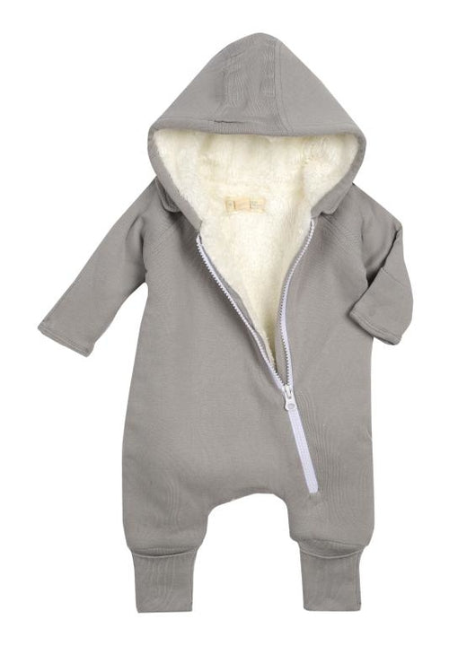 Smart Cuddly Jumpsuit + Bib - Gray