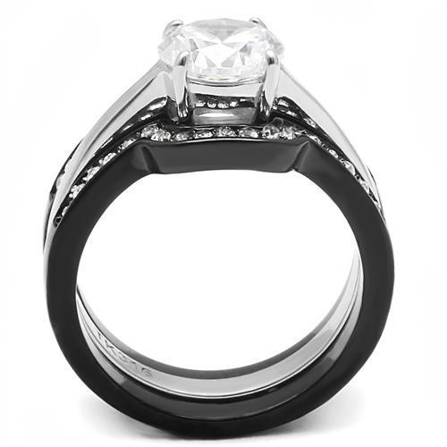 Women Stainless Steel Cubic Zirconia Rings TK3214