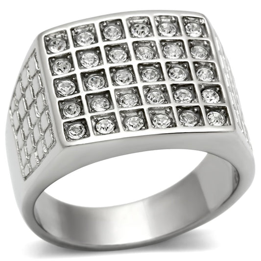 Men Stainless Steel Synthetic Crystal Rings TK358