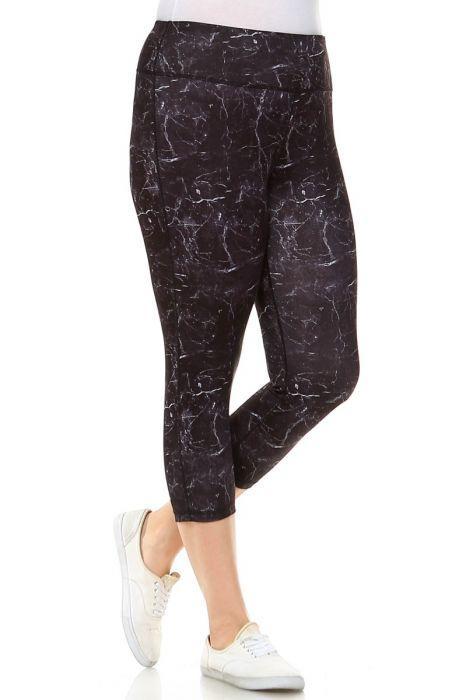 Copy of PLUS Black Marble Print Capri Leggings