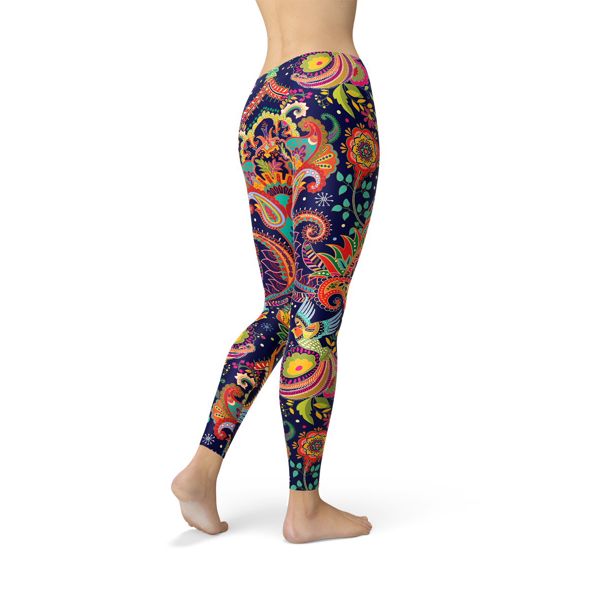 Womens Ornamental Blue Paisley Leggings