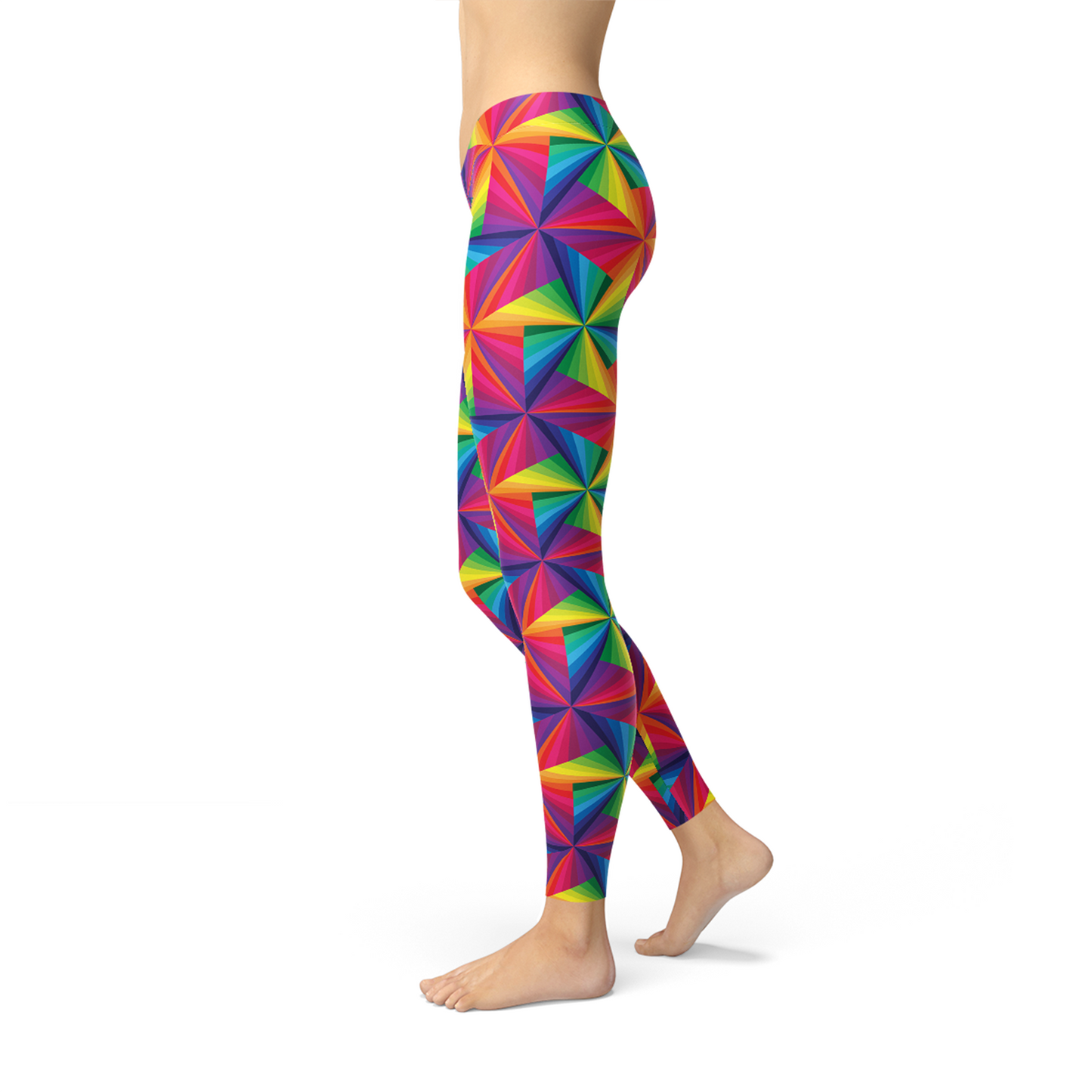 Womens Rainbow Pinwheel Leggings