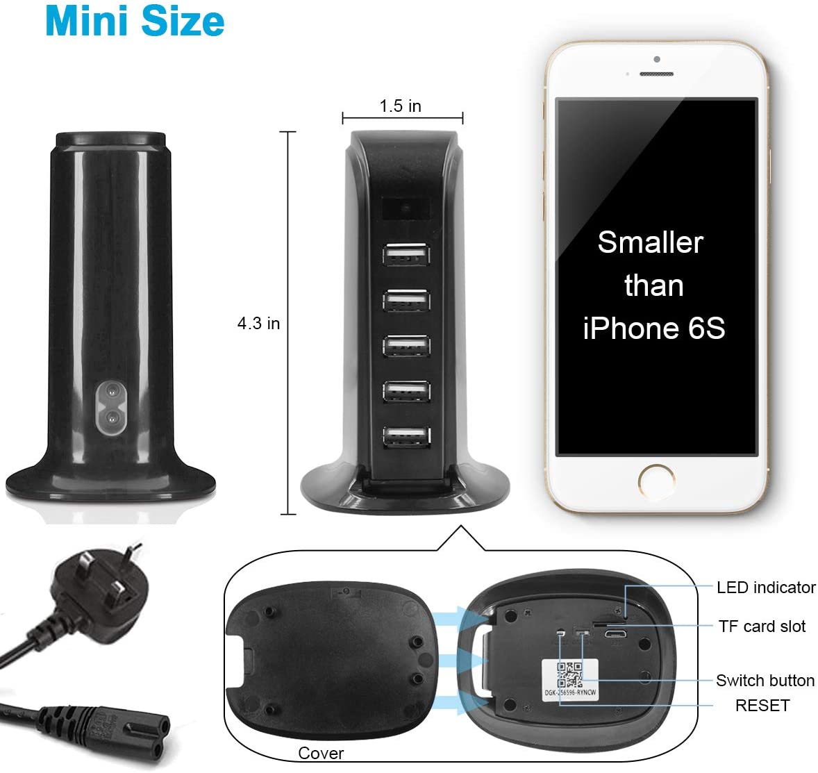 USB Plug Wifi Mini Camera Smart Charger 1080P Home Security Camera