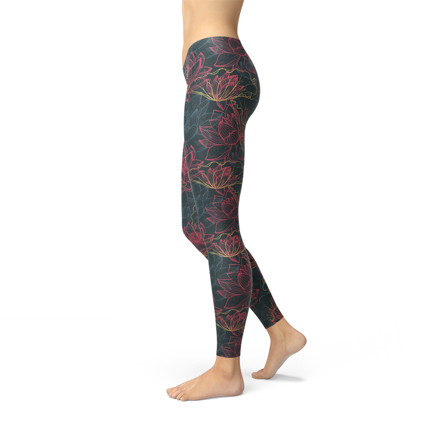 Womens Floral Lotus Leggings