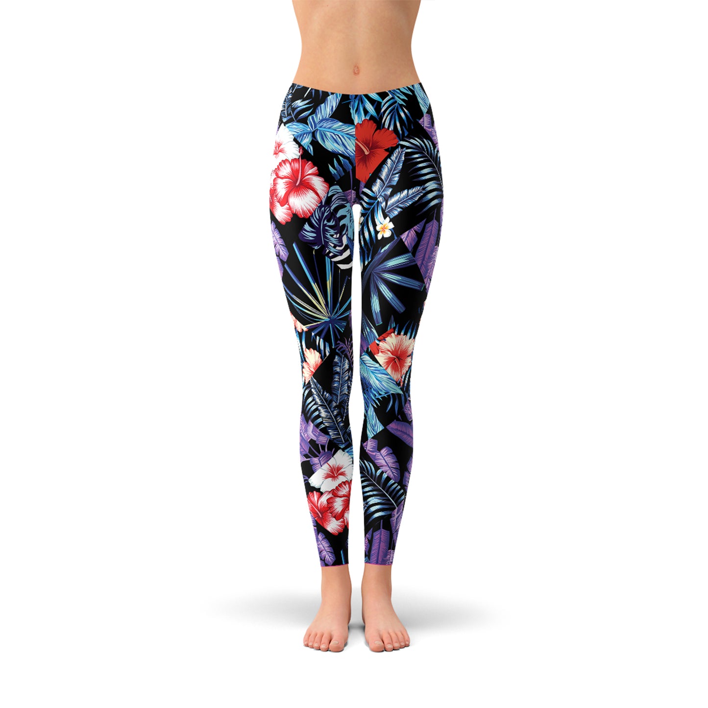 Geometric Tropical Floral Leggings