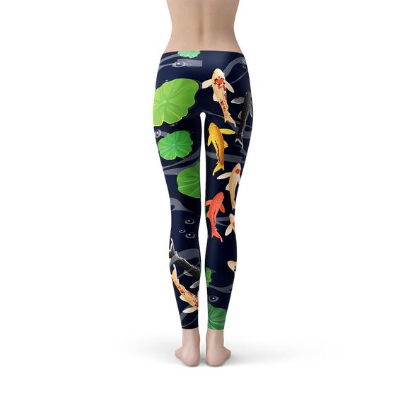 Womens Koi Fish in Pond Leggings