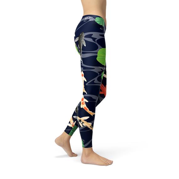 Womens Koi Fish in Pond Leggings