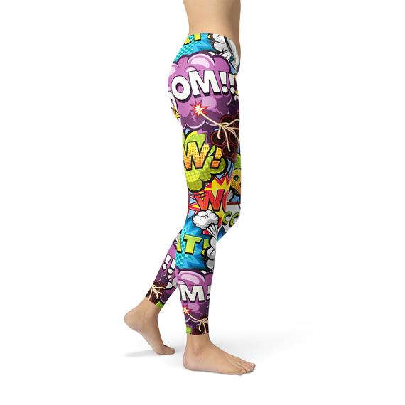 Comic Book Explosions Leggings