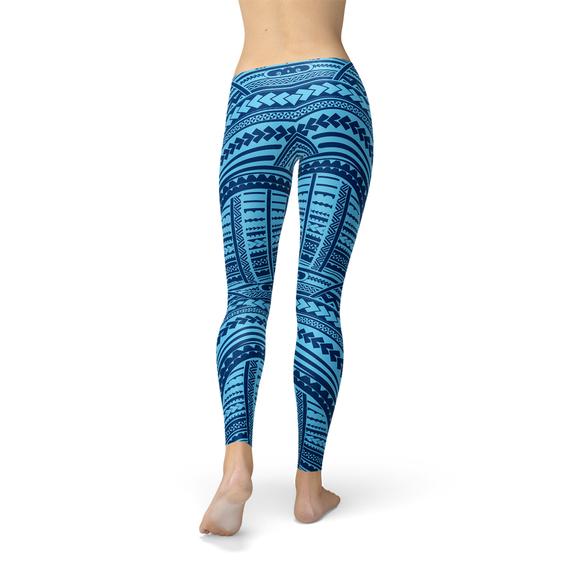 Blue Maori Leggings