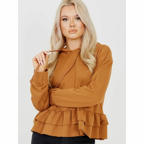 Camel Frill Hoodie