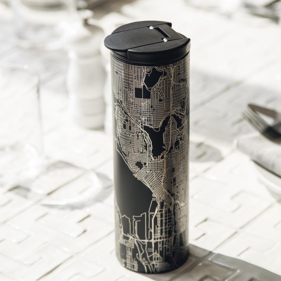 St. Paul - Minnesota Map Tumbler in Matte Black